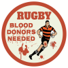 Rugby Blood Donors Needed Circle Decal - U.S. Customer Stickers