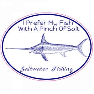 Saltwater Fishing Oval Sticker - U.S. Custom Stickers