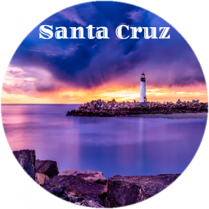 Santa Cruz California Lighthouse Circle Decal - U.S. Customer Stickers