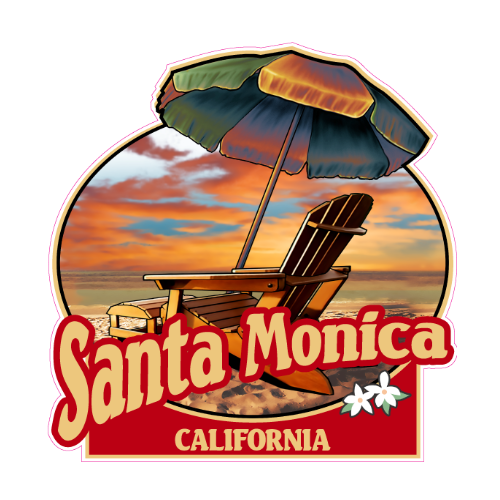 Santa Monica Beach California Decal - U.S. Customer Stickers