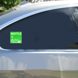 Seattle Skyline Green Sticker - Car Decals - U.S. Custom Stickers