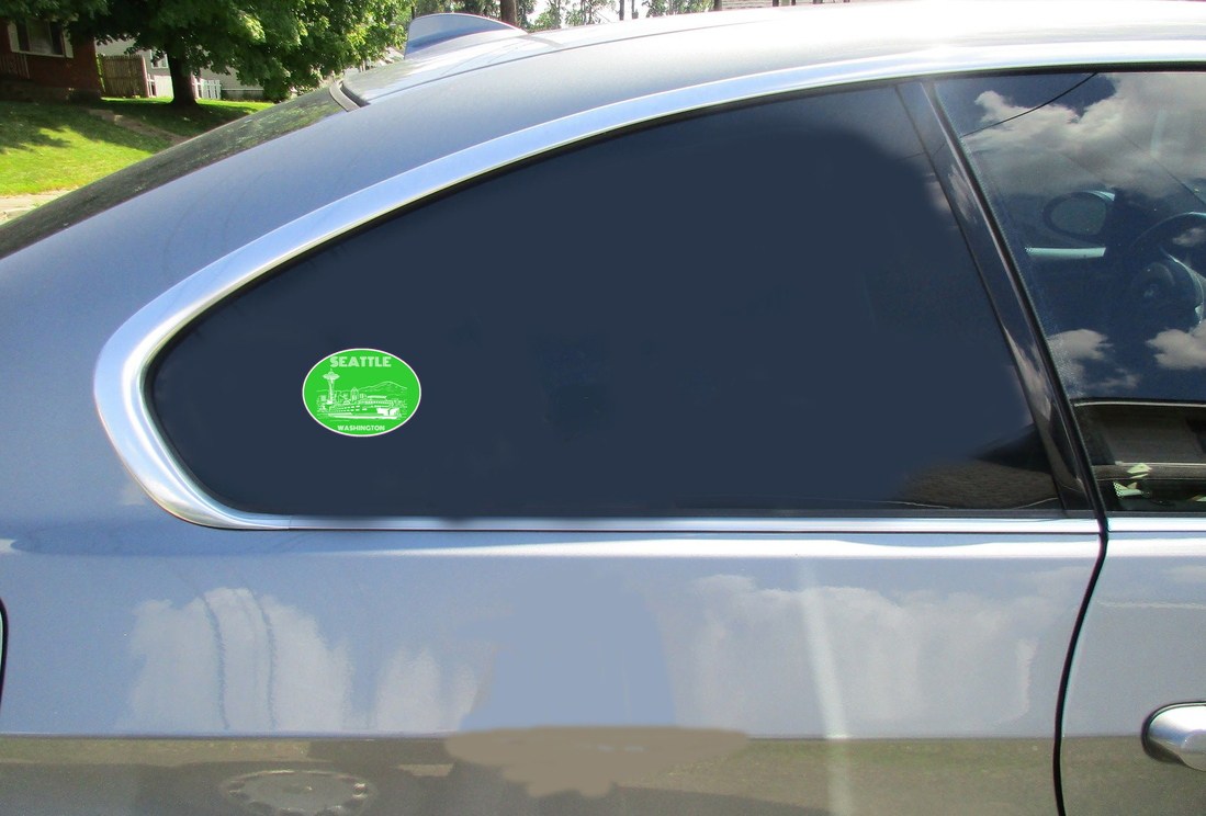 Seattle Washington Oval Sticker - Car Decals - U.S. Custom Stickers