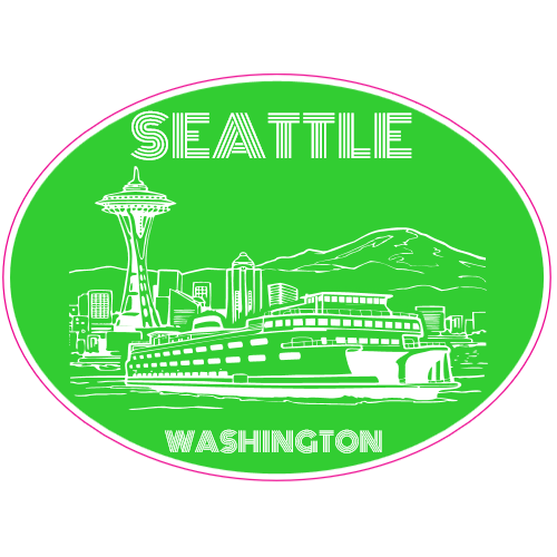 Seattle Washington Oval Decal - U.S. Customer Stickers