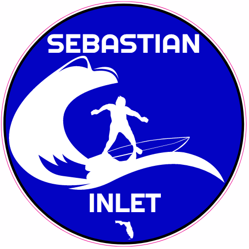 Sebastian Inlet Florida Surfing Circle Decal - U.S. Customer Stickers
