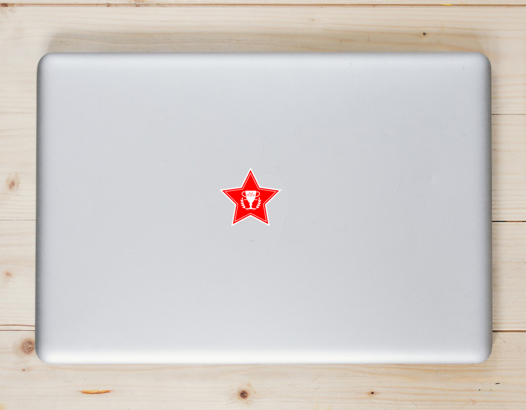 Second Place Red Star Sticker - Laptop Decal - U.S. Custom Stickers