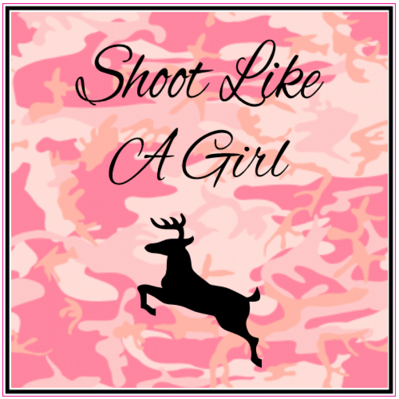 Shoot Like A Girl Pink Camouflage Sticker U.S. Custom Stickers