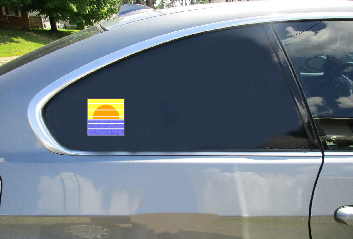 Sinking Sun Retro Sticker - Car Decals - U.S. Custom Stickers