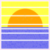 Sinking Sun Retro Decal - U.S. Customer Stickers