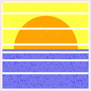 Sinking Sun Retro Decal - U.S. Customer Stickers
