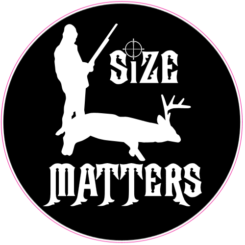 Size Matters Black Hunting Circle Sticker - U.S. Custom Stickers