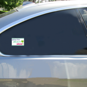 South Beach Miami Palm Tree Sticker - Car Decals - U.S. Custom Stickers