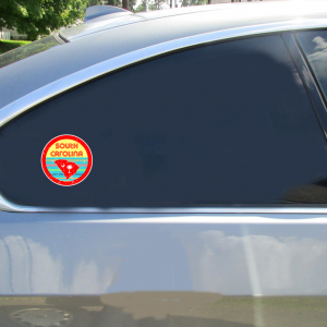 South Carolina Retro Circle Sticker - Car Decals - U.S. Custom Stickers