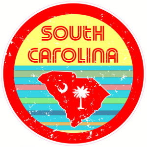 South Carolina Retro Circle Decal - U.S. Customer Stickers