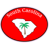 South Carolina State Palm Tree Red Oval Decal - U.S. Custom Stickers