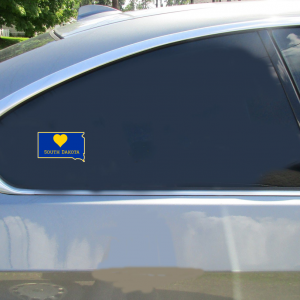 South Dakota Heart State Shaped Sticker - Car Decals - U.S. Custom Stickers