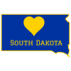 South Dakota Heart State Shaped Decal - U.S. Customer Stickers