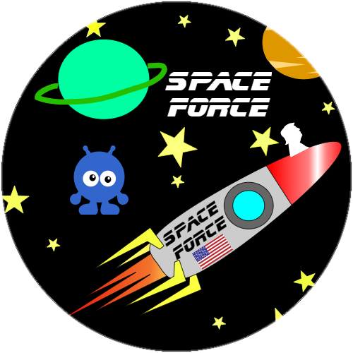 Space Force Funny Circle Decal - U.S. Customer Stickers
