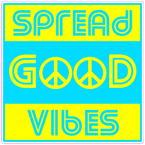 Spread Good Vibes Peace Decal - U.S. Customer Stickers