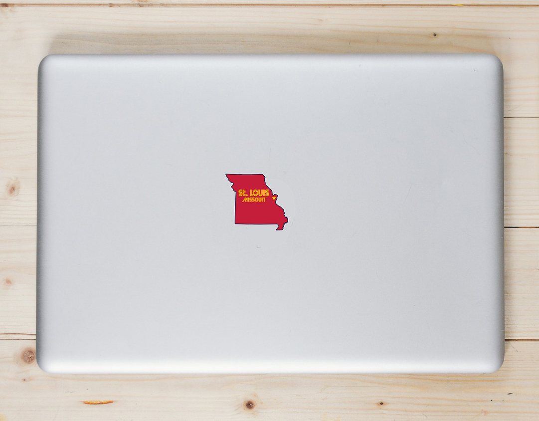 St. Louis Missouri State Shaped Sticker - Laptop Decal - U.S. Custom Stickers