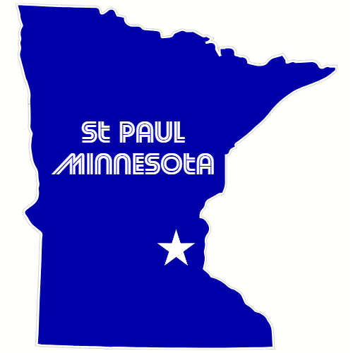 St Paul Minnesota State Shaped Decal - U.S. Customer Stickers