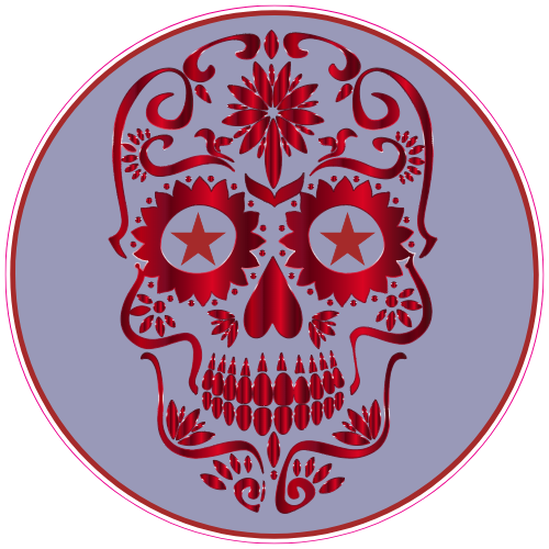 Star Eye Sugar Skull Circle Decal - U.S. Customer Stickers