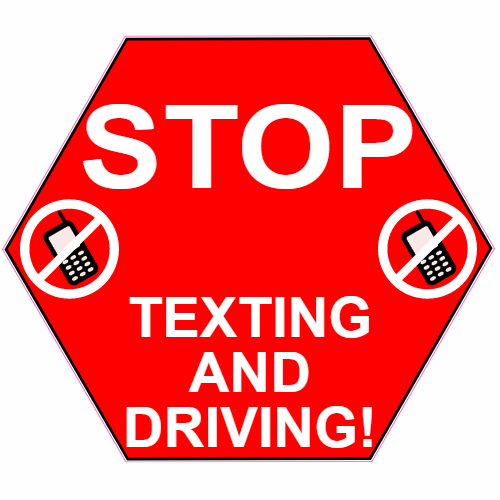 Stop Texting And Driving Decal - U.S. Customer Stickers