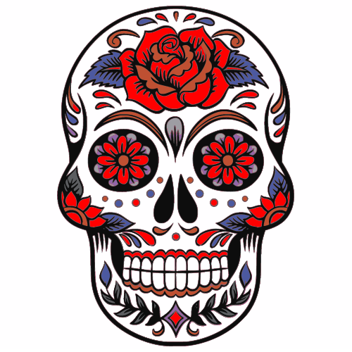 Sugar Skull Rose Sticker - U.S. Custom Stickers