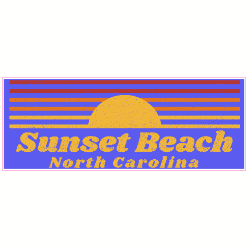 Sunset Beach North Carolina Retro Decal - U.S. Customer Stickers
