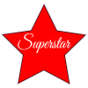 Superstar Star Shaped Red Decal - U.S. Customer Stickers