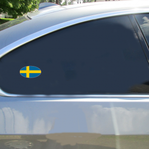 Swedish Flag Oval Sticker - Car Decals - U.S. Custom Stickers