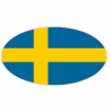 Swedish Flag Oval Sticker - U.S. Custom Stickers