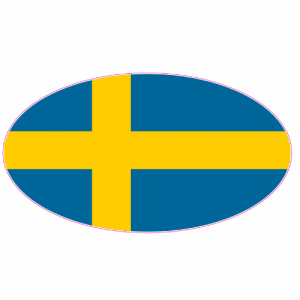 Swedish Flag Oval Sticker - U.S. Custom Stickers