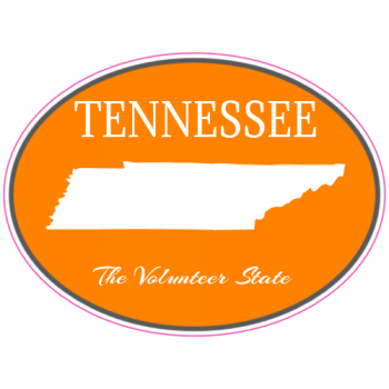 Tennessee Volunteer State Oval Decal - U.S. Customer Stickers