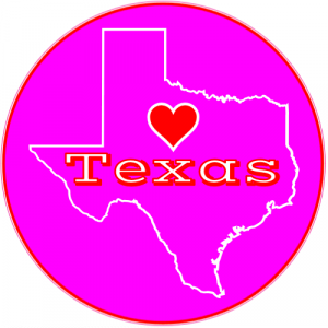 Texas Heart I Love Texas Circle Decal - U.S. Custom Stickers
