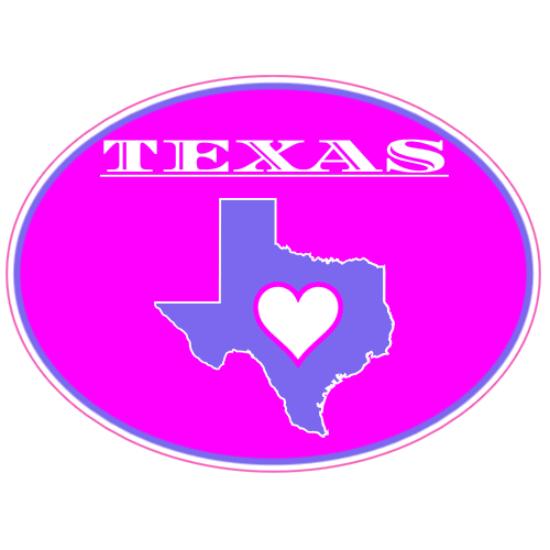 Texas Heart I Love Texas Oval Decal - U.S. Custom Stickers