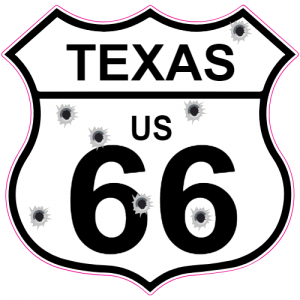 Texas Route 66 Bullet Hole Road Sign Decal - U.S. Customer Stickers
