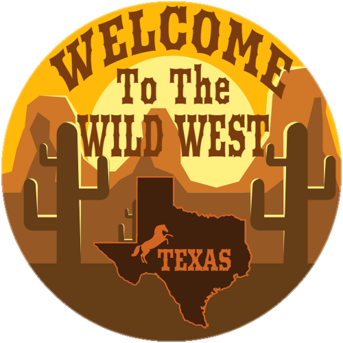 Texas Wild West Sticker - U.S. Custom Stickers