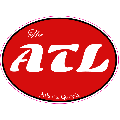 The ATL Atlanta Georgia Red Oval Decal - U.S. Custom Stickers