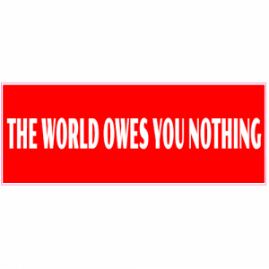 The World Owes You Nothing Decal - U.S. Customer Stickers