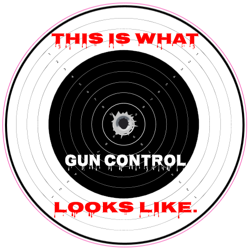 This Is What Gun Control Looks Like Circle Decal - U.S. Custom Stickers