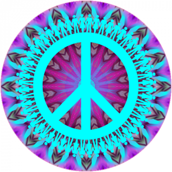 Trippy Peace Sign Circle Decal - U.S. Customer Stickers