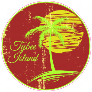 Tybee Island Georgia Palm Tree Decal - U.S. Customer Stickers