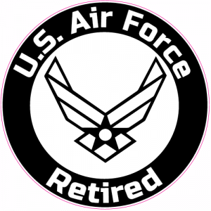 U.S. Air Force Retired Black Circle Sticker - U.S. Custom Stickers