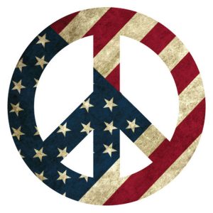 USA Proud American Peace Flag Sticker - U.S. Custom Stickers