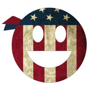USA Proud American Smiley Flag Sticker - U.S. Custom Stickers