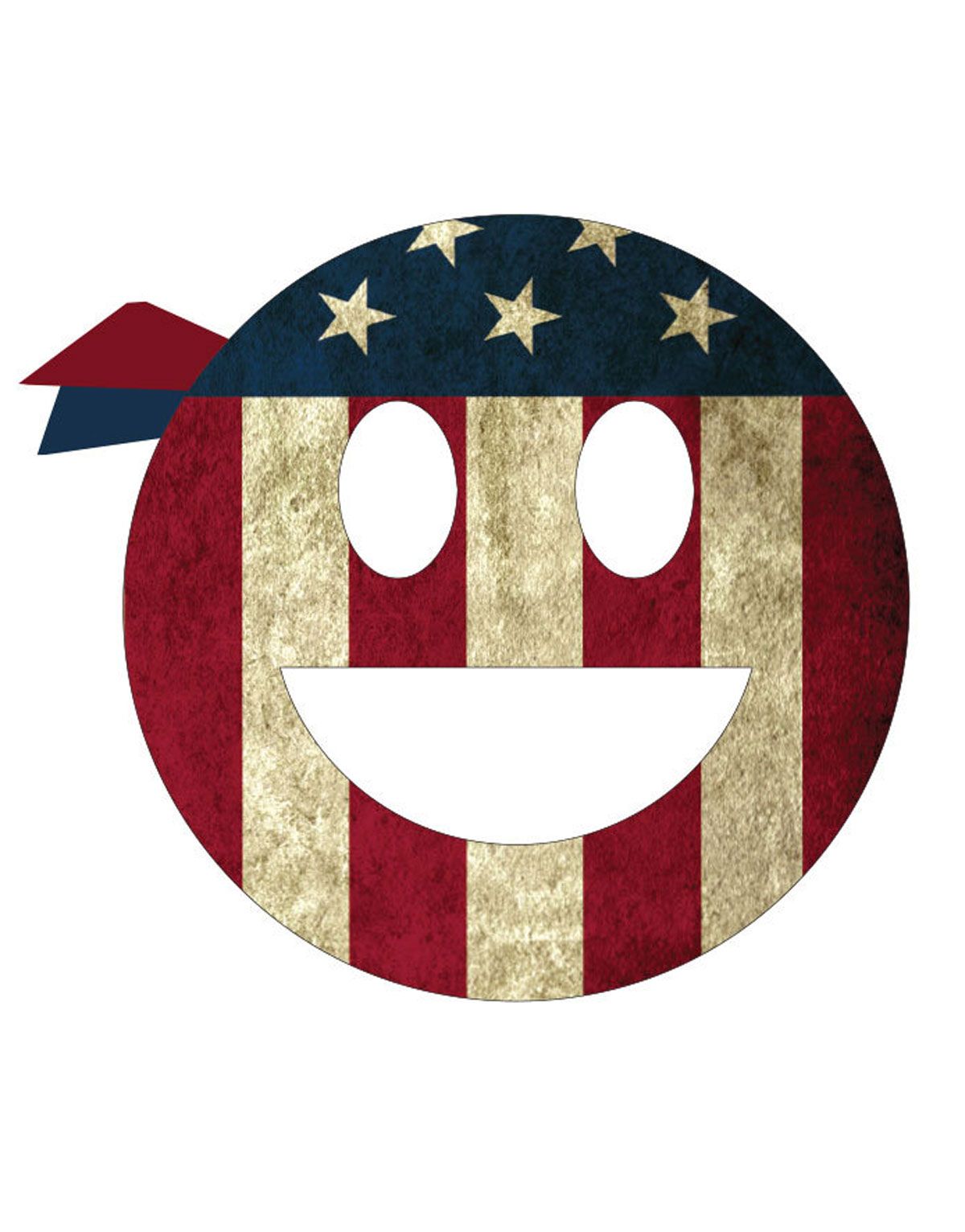 USA Proud American Smiley Flag Sticker - U.S. Custom Stickers