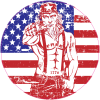 Uncle Sam Flag Distressed Decal - U.S. Customer Stickers