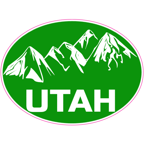 Utah Mountains Oval Sticker - U.S. Custom Stickers