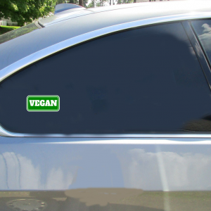Vegan Green Rounded Oval Sticker - Car Decals - U.S. Custom Stickers