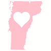 Vermont Heart Pink State Shaped Decal - U.S. Customer Stickers